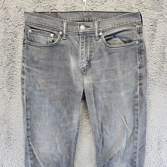 Levis 514 Jeans Men Size 32x34 Black Denim Straight Leg Zip Fly‎ - Picture 2 of 11